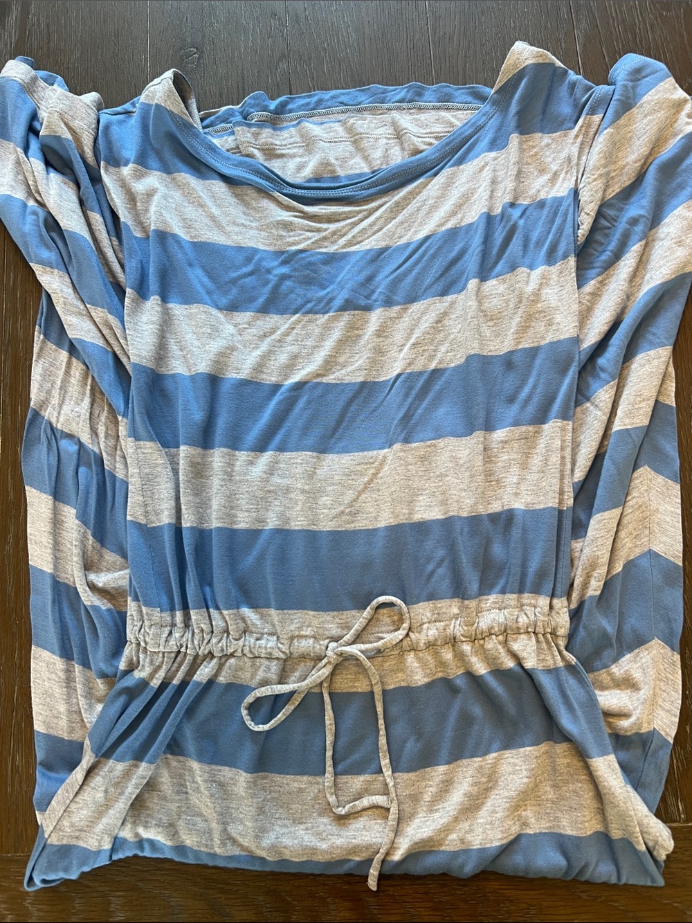 GAP Blue and Light Gray Striped Maxi Dress